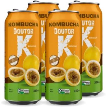 Imagem de Kit Com 04 - Kombucha Orgânica Sabor Maracujá 350ml DRK - Kombucha Dou