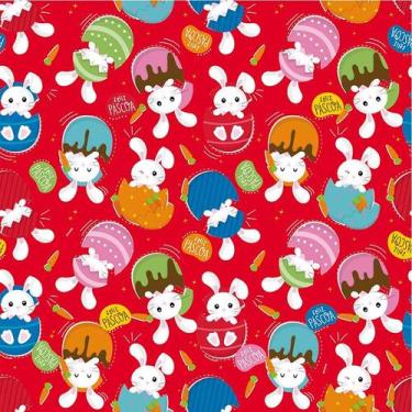 Imagem de Folha para Ovos de Páscoa Metalizado Surpresa Páscoa Vermelho - 69x89c