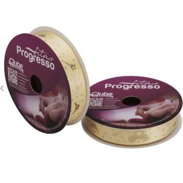Imagem de Fita de Cetim Dourada 15 mm COR 394 Princesas 10 mts Fitas Progresso -