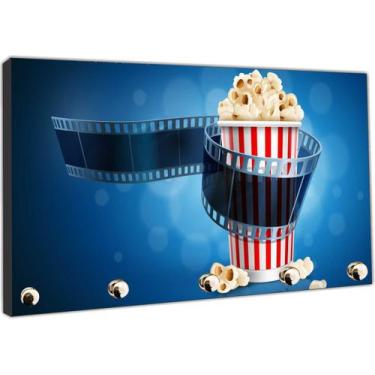 Imagem de Porta Chaves Cinema Pipoca Filmes Organizador Chaveiro - Vital Quadros
