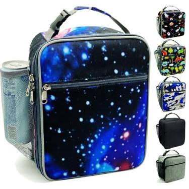 Imagem de Kulle Lancheira infantil, lancheira isolada para meninos, volta às aulas, lancheira reutilizável para escritório, trabalho, ar livre (espaço)