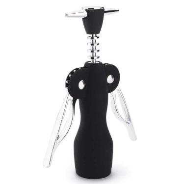 Imagem de Abridor De Vinho Saca Rolhas Emborrachado - Mimo Style, Preto