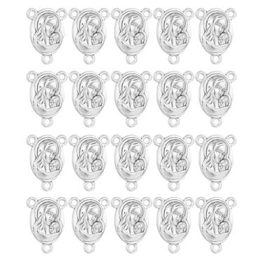 Imagem de Diyalo 3-Hole Holy Ave Maria/Miraculous Medal/Our Lady of Aparecida/Saint Bernadette of Lourdes Rosary Chaplet Connector DIY Jewelry Making Parts in Bulk (O-20 peças)