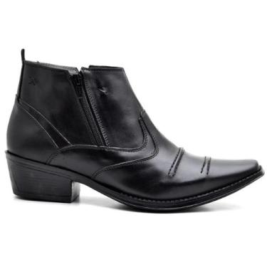 Imagem de Bota Botina Country Masculina Couro Zíper Moderna Dia a Dia - Reta Opo