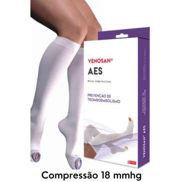Imagem de Meia Compressiva 3/4 Antitrombo Antiembolia AES - Venosan, XXG, Branco