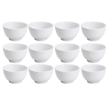 Imagem de Jogo 12 Tigelas de Porcelana Branca 390ml Cumbuca Japonesa - Bela Vist