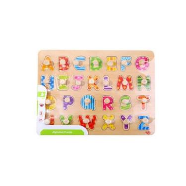 Imagem de Brinquedo didático encaixe alfabetos com pinos 26 peças - Tooky toy