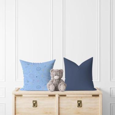 Imagem de Kit 2 Almofadas Com Enchimento Infantil Planetas Diversos Azul - Core 