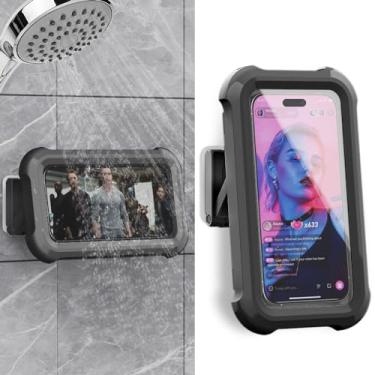 Imagem de cymtkbr Suporte para Telefone para Chuveiro À Prova D'Água, Suporte Giratório de Parede para Telefone Em 480 ° com Tela de Toque Hd Guardian Phone de Até 7" para Iphone 15 14 13 12 Pro 11 Xr Max Samsu