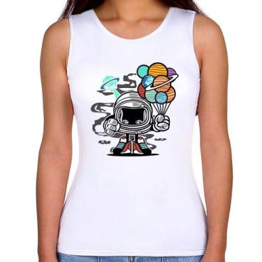 Imagem de Regata Feminina Astronauta Chibi - Foca na Moda, Branco, P