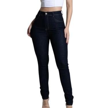 Imagem de Calça Jeans Feminina Hot Pants Skinny Sawary Cintura Alta Premium, Azu