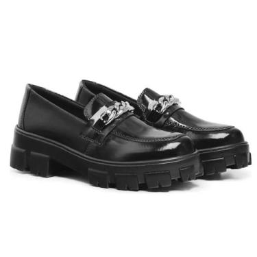Imagem de Mocassim Feminino Oxford Tratorado Corrente Oferta - Tk Moda, Preto, P