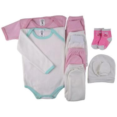 Imagem de Kit Roupa De Bebe 9 Peças Body Manga Longa E Mijão Ribana - Batutinhas