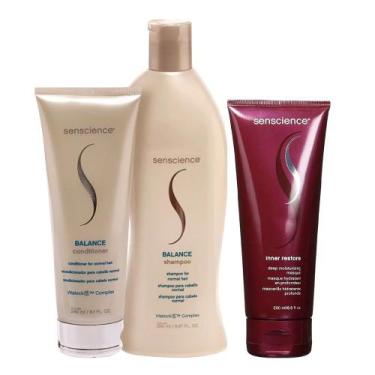 Imagem de Kit Senscience Balance Shampoo 280ml + Condicionador 240ml + Inner Res