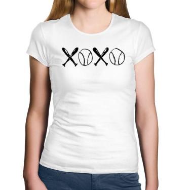 Imagem de Baby Look Algodão Xoxo Baseball - Foca na Moda, Branco, GGG