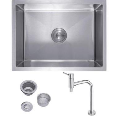 Imagem de Kit Monocomando Lóggica E Cuba Retangular Escovado - DOCOL