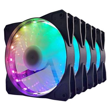 Imagem de Kit Cooler Fan Evus Fk-12R Rgb - Com Controladora E Controle Remoto