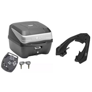 Imagem de Kit Baú Moto 33L Monolock Traffic Iii + Bagageiro Scam Cb 250 Twister 2016 Até 2021