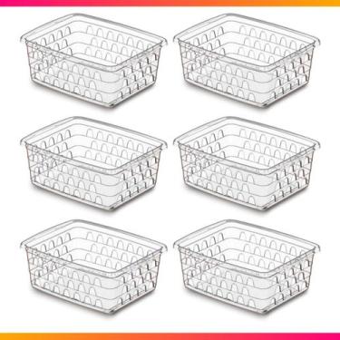 Imagem de Kit 6 Cesto Organizador Multiuso Decorativo Pequeno p/ Gaveta Armário 