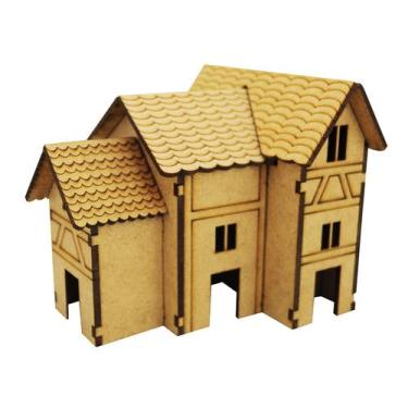 Imagem de Kit 5 Mini Castelo P/ Enfeite Jardim C/ Suculentas 14,5x12x12 Madeira 