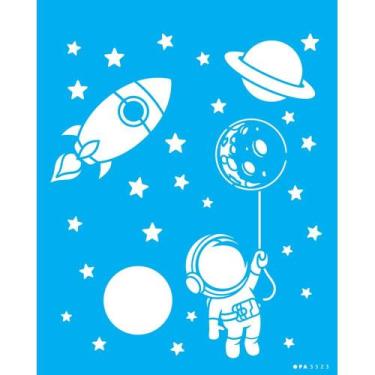 Imagem de Stencil Opa 20 x 25 cm - Infantil Austronauta- 3523 - Opa Criando Arte