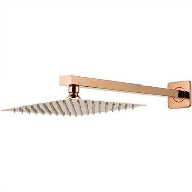 Imagem de Ducha Chuveiro 20x20 Slim Inox C/braço 40 Cm Solar Gás Rose