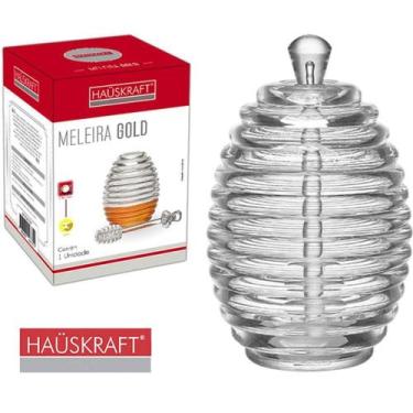 Imagem de Porta Mel / Meleira De Acrilico Gold Com Pegador Hauskraft 200ml 14,5X