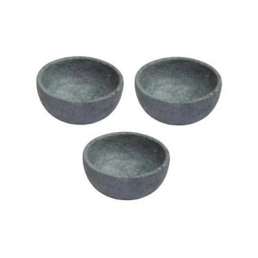 Imagem de Kit 3 Cumbuca Pedra Sabão Tigela Bowl Para Caldo Sopa 500ml - Industri