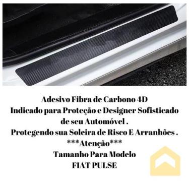 Imagem de Adesivo Soleira Fiat Pulse Fibra De Carbono 4d Proteção 4pçs - ALLTAK 