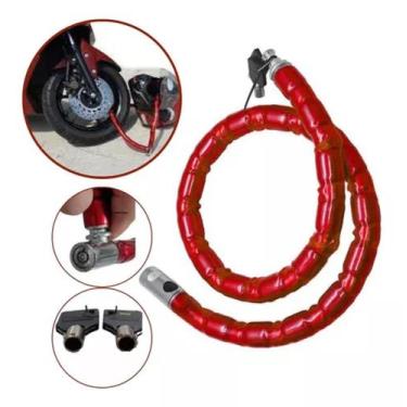 Imagem de Cadeado Trava 100cm Aço Reforçado Grosso Moto, Bike, Portão - Trava Ki