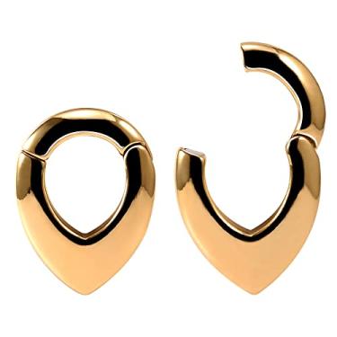 Imagem de PUNKYOUTH Gancho de orelha com pesos para lóbulo de orelha esticado em aço inoxidável calibre de orelha magnético 2 g (6 mm) alargadores de orelha túnel kit de joias para piercing corporal