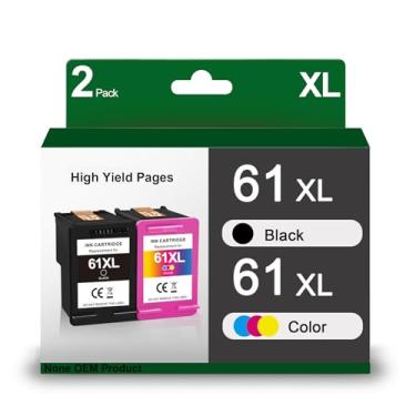 Imagem de Pacote combo de cartuchos de tinta 61XL | Preto e colorido | Substituição para HP 61XL 61 XL para usar com Envy 4500 Deskjet 1000 1056 1510 1512 1010 1055 OfficeJet 4630 OfficeJet 2600 4600 Series