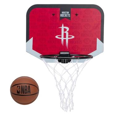 Imagem de Franklin Sports NBA Houston Rockets Mini Cesta de basquete sobre a porta - Mini cesta de basquete infantil com basquete - NBA Fan Shop Mini Argola para quarto + escritório - Conjunto de mini argolas