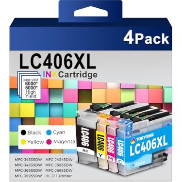 Imagem de Cartuchos de tinta LC406XL para substituição de impressora Brother para Brother LC406XL LC 406 406XL LC406 cartuchos de tinta compatíveis com Brother MFC-J4335DW, MFC-J6955DW, MFC-J5855DW,