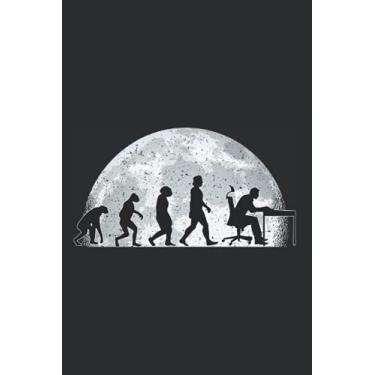 Imagem de Computer Scientist Notebook: Programmer Evolution Moon Computer Nerd / 6x9 inches / 120 dotted sites