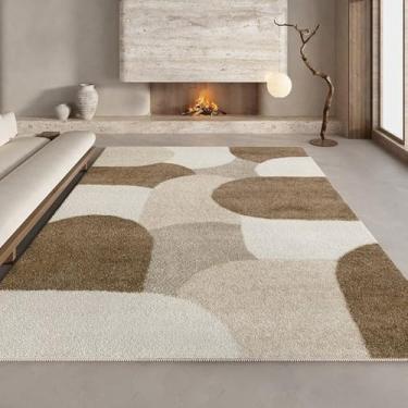 Imagem de Tapete geométrico bege marrom, estilo creme minimalista, tapete enorme para sala de estar, tapetes macios para quarto, YHT015,2,C,300x400CM