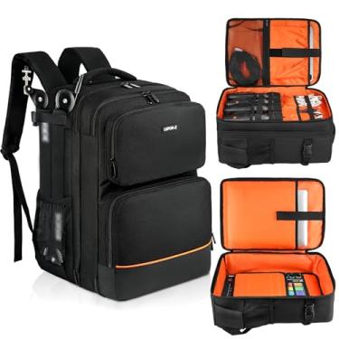 Imagem de Estojo de viagem para mixador de áudio compatível com RODECaster Pro II, RODECaster Pro, RC Duo, Yamaha MG10XU, TC-Helicon GoXLR, mochila de mixagem de podcast DJ com vários bolsos para microfones,