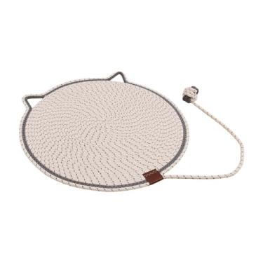 Imagem de Ioensy Gato scratcher esteira gato coçar almofada com bola brinquedo horizontal móveis protetor gato scratch pad para tapetes sofá jogando, Branco