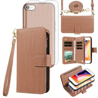 Imagem de Asuwish Capa de celular para iPhone 7/8/SE 2020/2022 carteira com zíper com protetor de tela e suporte para cartão iPhone7 iPhone8 7s 8s i SE2020 SE2022 2/2nd/3/3ª geração SE2 SE3 7SE 8SE 8SE feminina