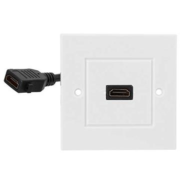 Imagem de Placa de Parede Akozon Com Porta única - Painel de Conector Padrão Americano para Home Theater, TV, Projetor e Configuração de Jogos - - Branco