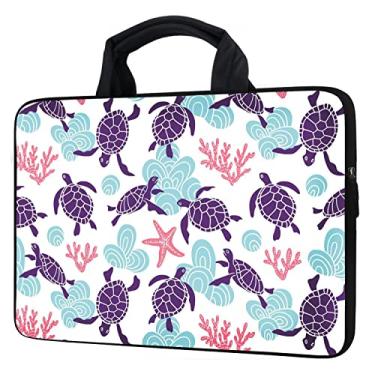 Imagem de GHJTFC Bolsa protetora para laptop de 12 polegadas, capa de neoprene, bolsa para tablet, pasta para notebook com alça (tartaruga, 12 polegadas)
