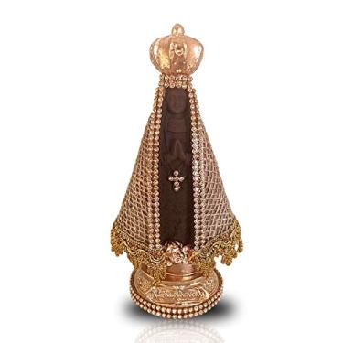 Imagem de Imagem De Nossa Senhora Aparecida Manto De Juta 17cm Lembrança Decoração Estilo Barroca Para Casamento Batizado Original