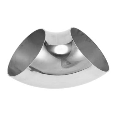 Imagem de Motoforti Tubulação de tubo de escape modificada para carro curva mandril 90 graus 12.1 cm espessura OD 2mm/14GA 120x245x2.0mm aço inoxidável 304 tom prata