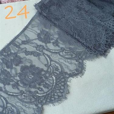 Imagem de Tecido 3 metros preço renda francesa chantilly floral bordado acabamento de renda com cílios recortados vestido de renda DIY costura renda para costura (cor 24)