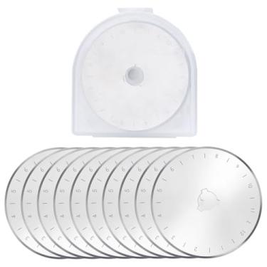 Imagem de LEONTOOL Lâminas de corte rotativo de 60 mm, pacote com 10 rodas de corte de tecido, SK5 Sharp refil de lâmina rotativa de substituição para Fiskars, Olfa, Quilting, scrapbook, artesanato, tecido,
