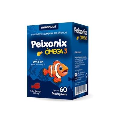 Imagem de Ômega 3 Peixonix 400mg 60 cápsulas Mastigáveis Sabor Cereja Maxinutri