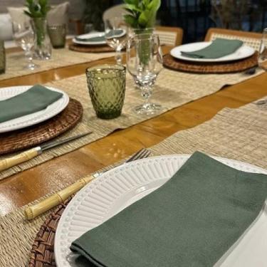 Imagem de Passadeira Para Mesa Em Junco 1.20mt X 30cm Caminho Mesa - Decore Fáci