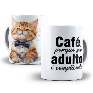 Imagem de Caneca Gato Frase Café Engraçada Meme Porcelana - Tio da Caneca