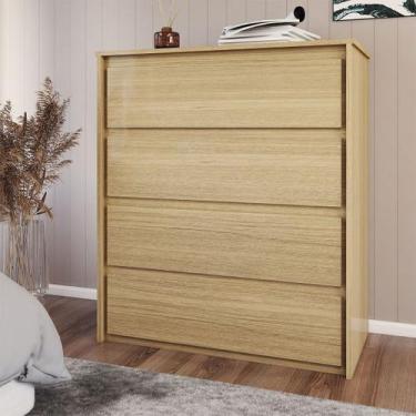 Imagem de Cômoda Celeste 4 Gavetas Castanho - Panorama Móveis, Marrom Claro