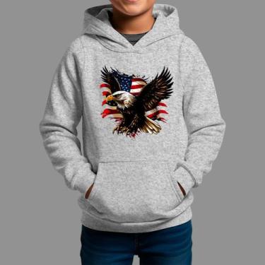 Imagem de Moletom Canguru Infantil Country Moda Country Tecido Macio Aguia Ameri